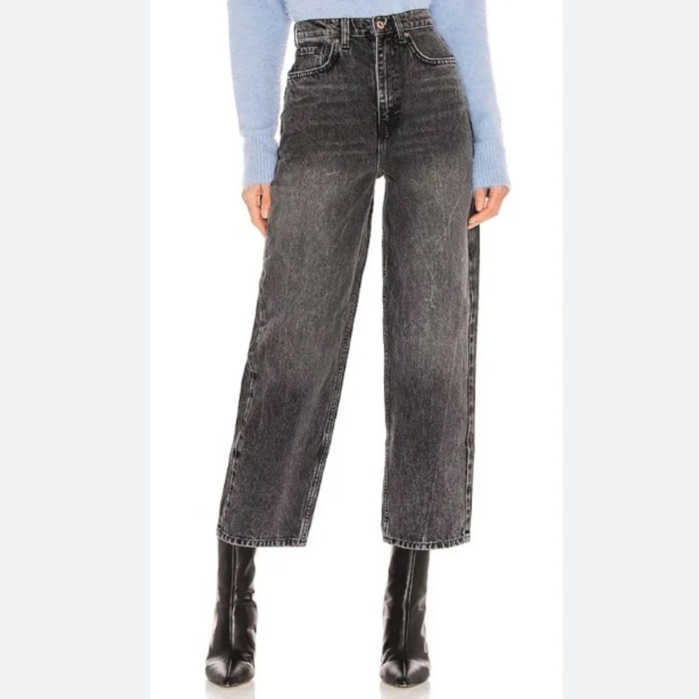 Free People Black High-Waisted Jeans